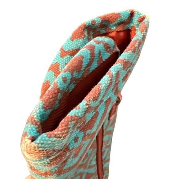 Kavu Trendy Geometric Print Wallet Blue Brown Trifold Zip Pocket ID Holder READ - Picture 4 of 8